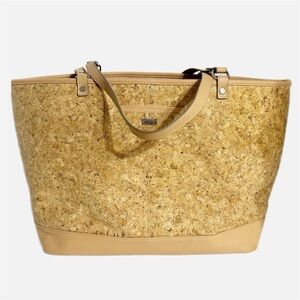Thirty One Jewell Setter Tote / Shoulder Bag Cork Metallic Accents Faux Leather